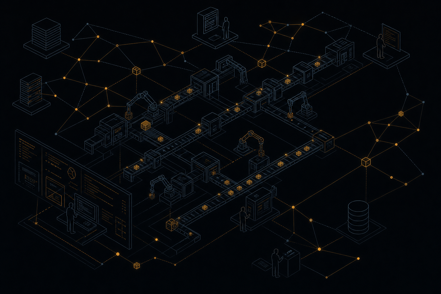 Factory at night